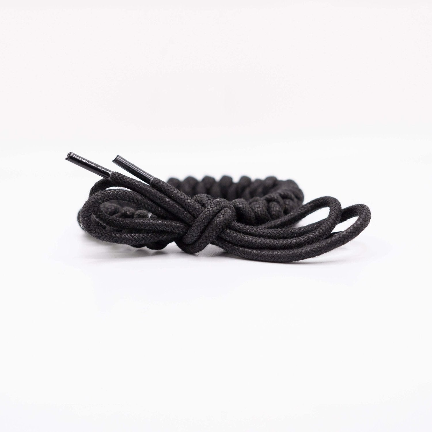 black cotton shoelaces round