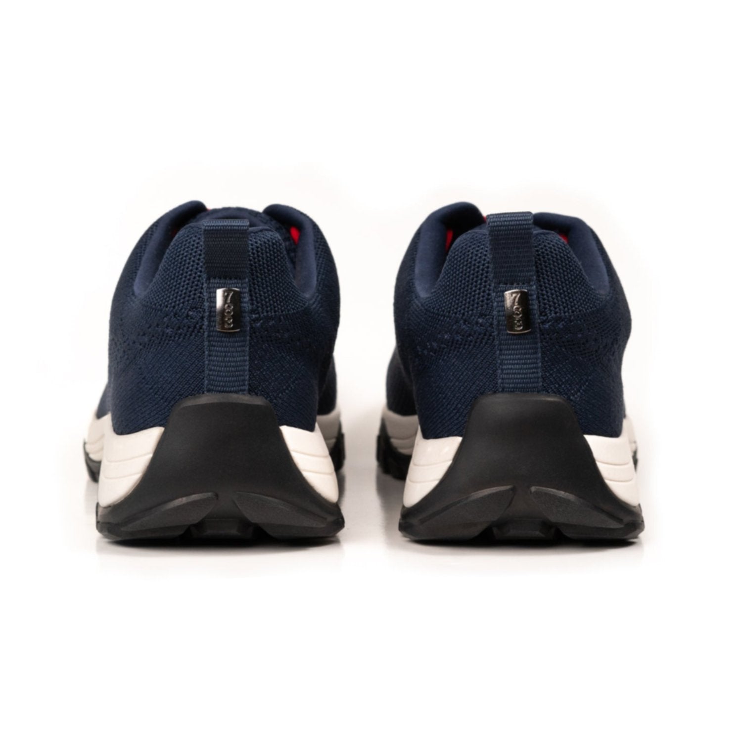 Men's Women's Unisex Navy Bamboo Grounding Sneaker heel view