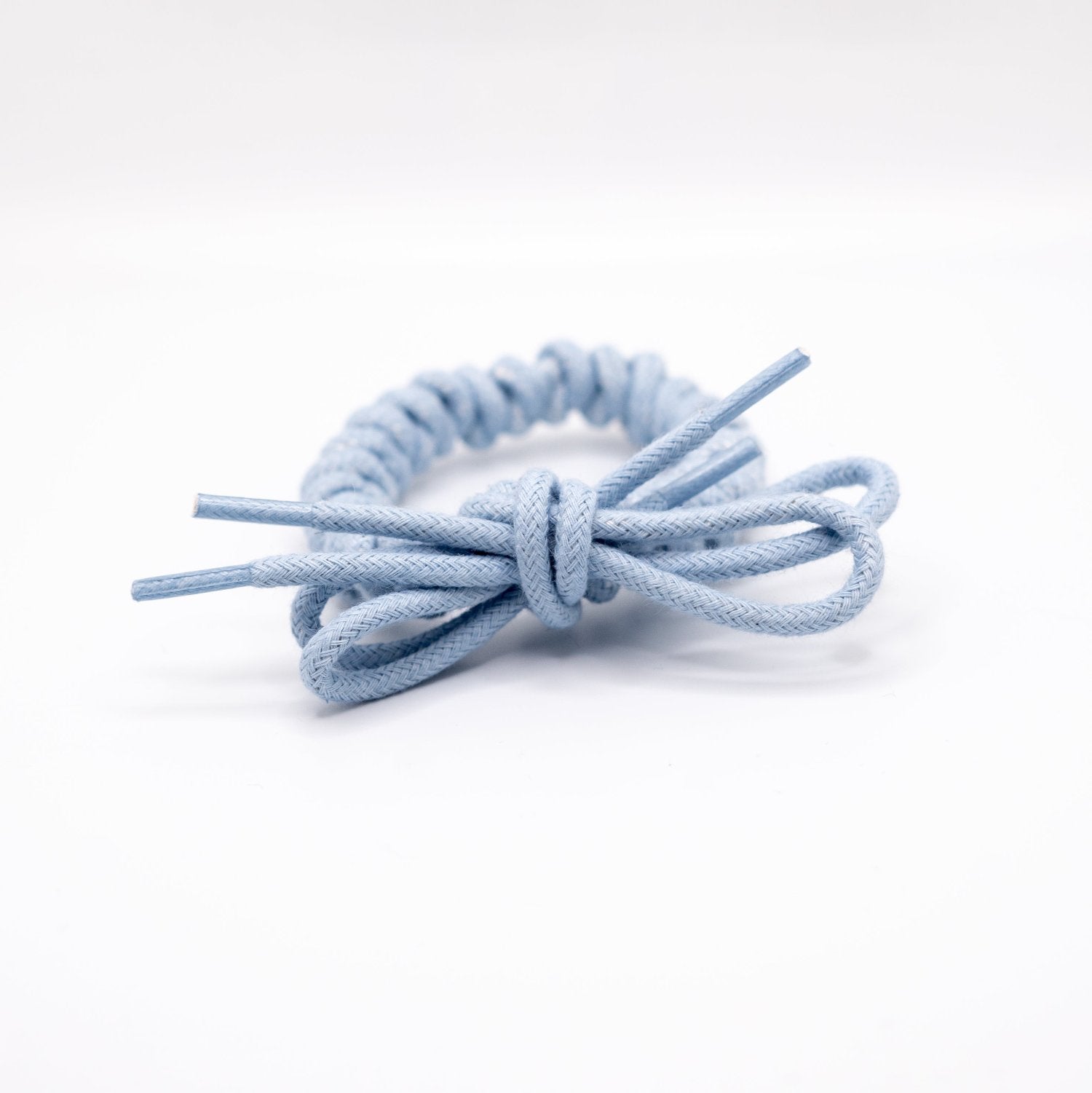 Round cotton periwinkle light blue shoelace