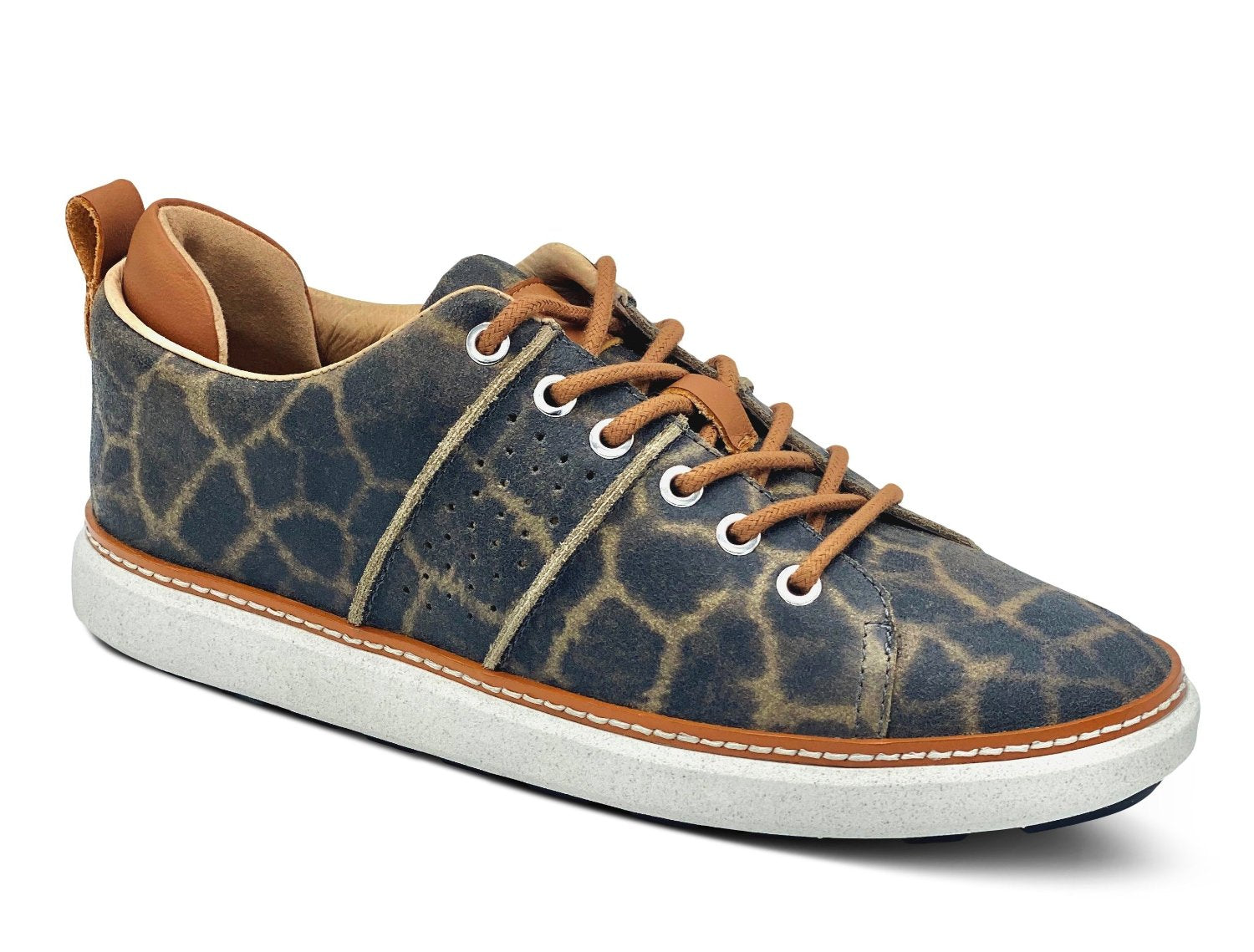 category outside angled view of the giraffe leather walker for grounding and earthing