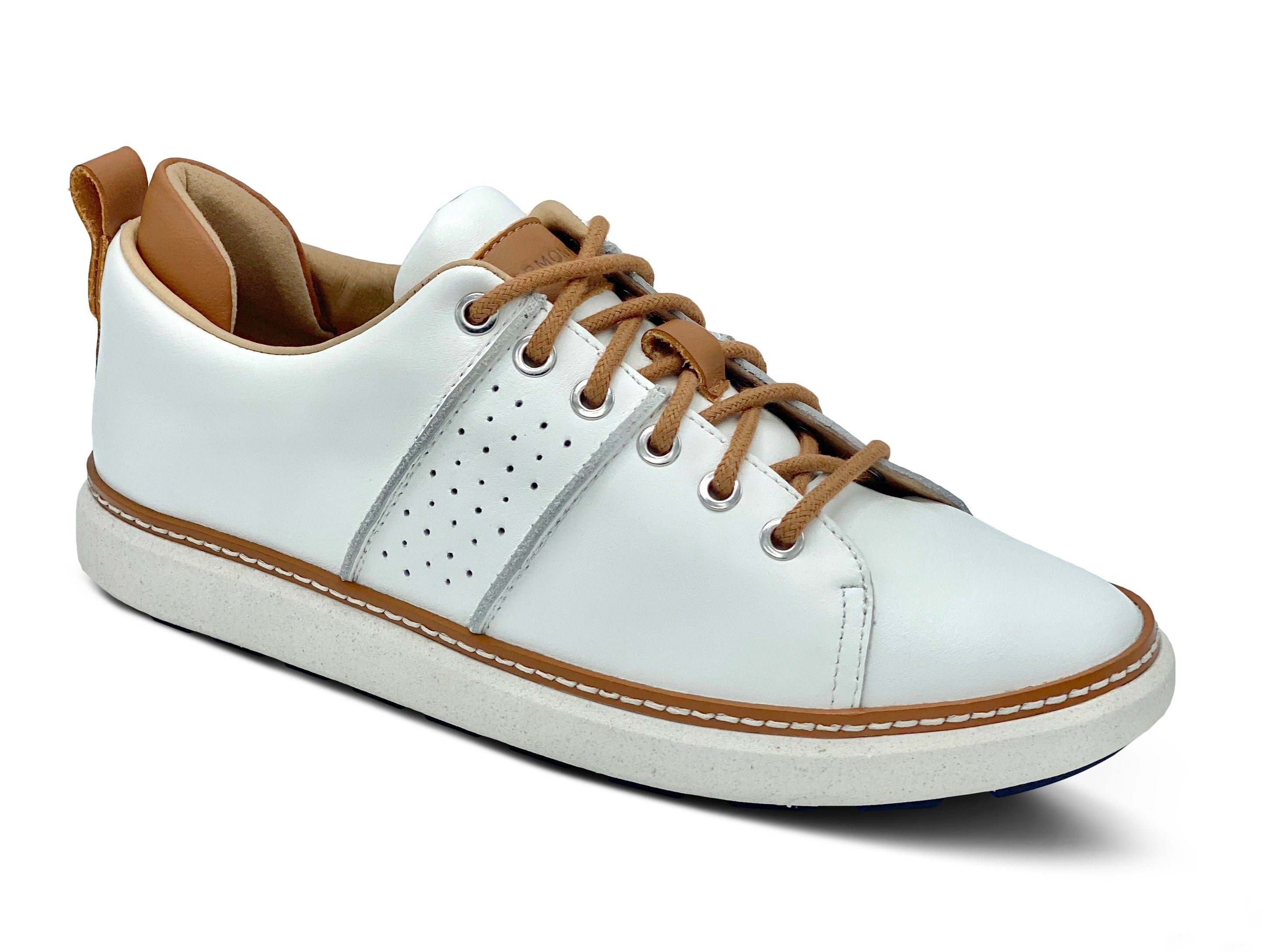 Comfortable white leather walking shoe