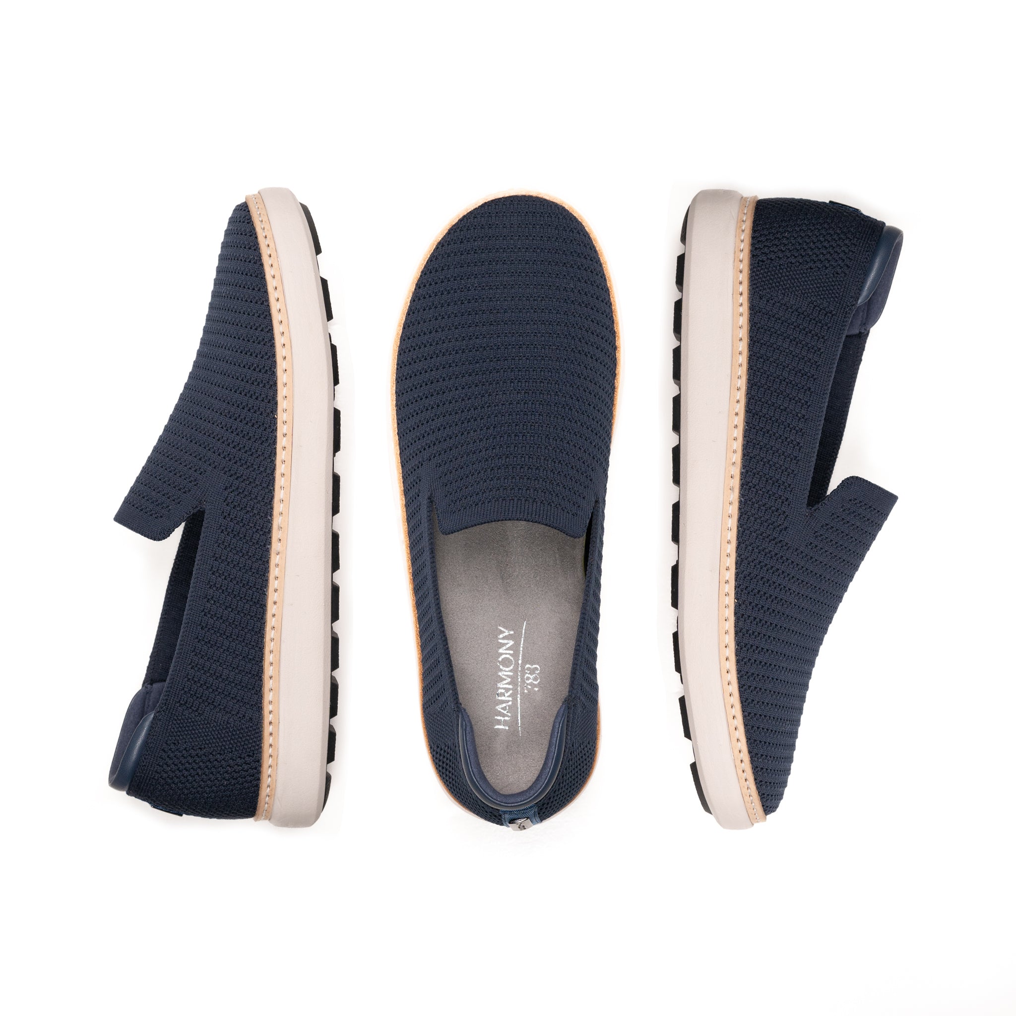 Navy Bamboo Knit Grounding Slip-On